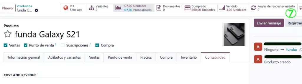 Configuración de producto en Odoo - 4