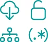 Iconos de desarrollo de software a medida